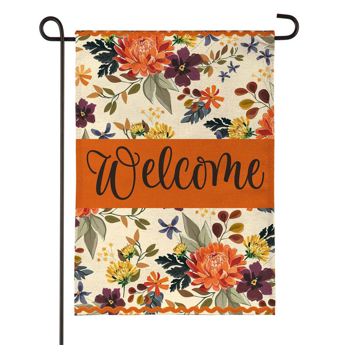 Fall Floral Welcome Garden Flag