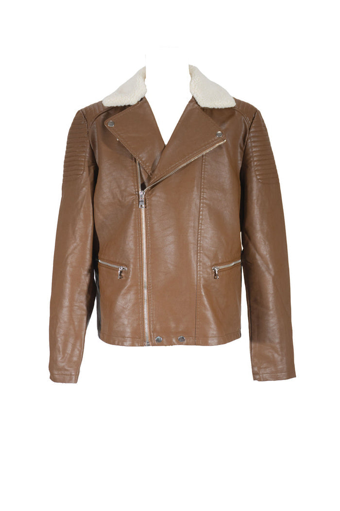 Faux Leather Biker Jacket