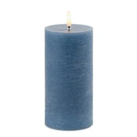 Wax blue Fia LED flameless candle 3 x 6 inch for transitional home decor from Magnolias Home Decor