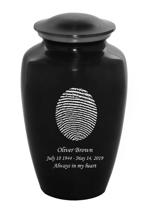 Fingerprint Cremation Urn, Black - IUFIPR100-Black