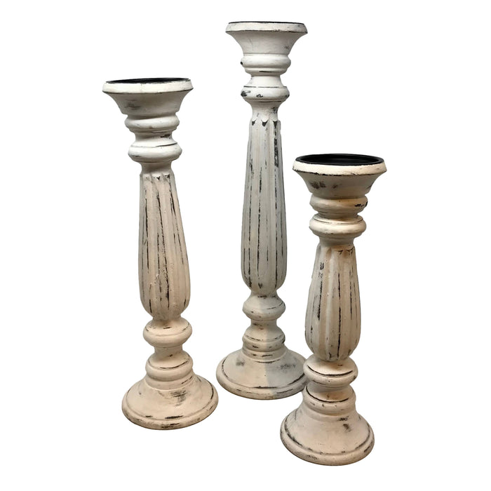 Framingham Wood Pillar Candleholder - 3 Sizes