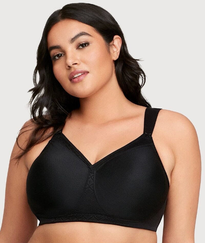 Glamorise MagicLift Seamless Support Wire-free T-Shirt Bra - Black Bras