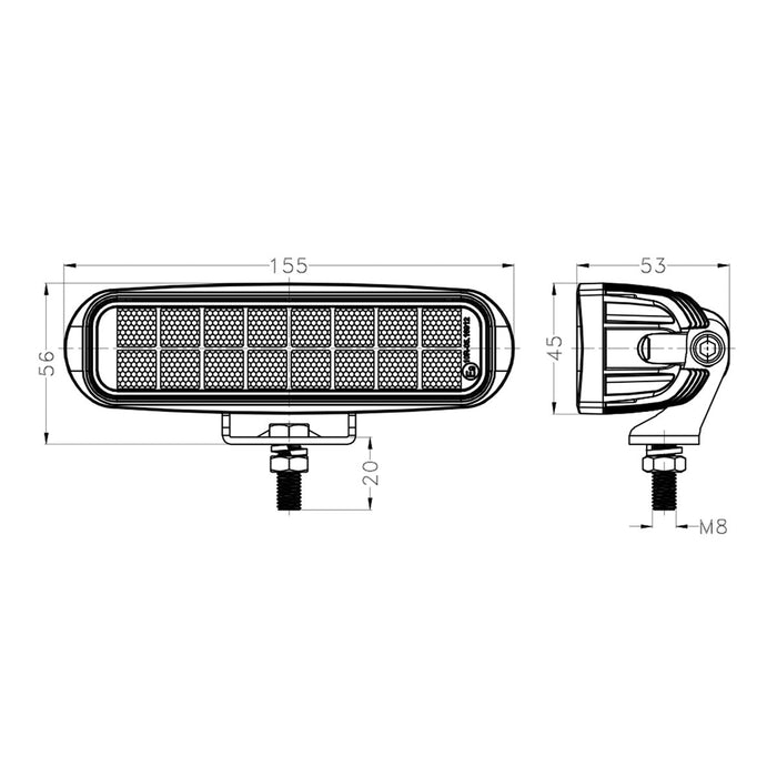 GP Series oblong LED spot light 16w 19 - 32vGP Series Work Light0602 - 16SRH LightingSRH Lighting