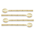 Grove Stirring Spoons – Set of 4 Hand-Forged Cocktail Spoons (Champagne Gold or Stainless Steel) - Villa Decor & Design