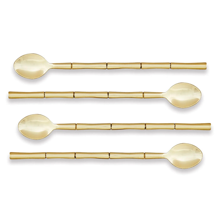 Grove Stirring Spoons – Set of 4 Hand-Forged Cocktail Spoons (Champagne Gold or Stainless Steel) - Villa Decor & Design