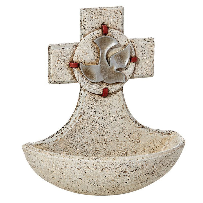 Holy Spirit Holy Water Font, 5" tall