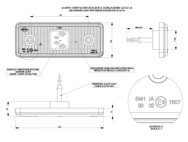 Horpol HOR 42 side marker lightMarker LightLD 161/4HorpolSRH Lighting