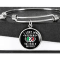 I Love My Husband to Italy and Back with Circle Charm Bangle in Gold & Stainless Steel