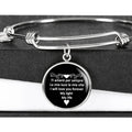 I Will Love You Forever with Circle Charm Bangle in Gold & Stainless Steel