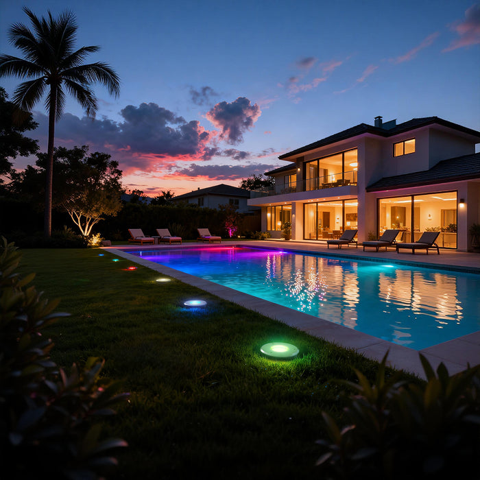 In-Ground Lights with Remote Control, RGB Modes - [lohasled]