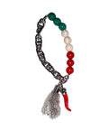 Italy Themed Silver Stone Beaded Bracelet