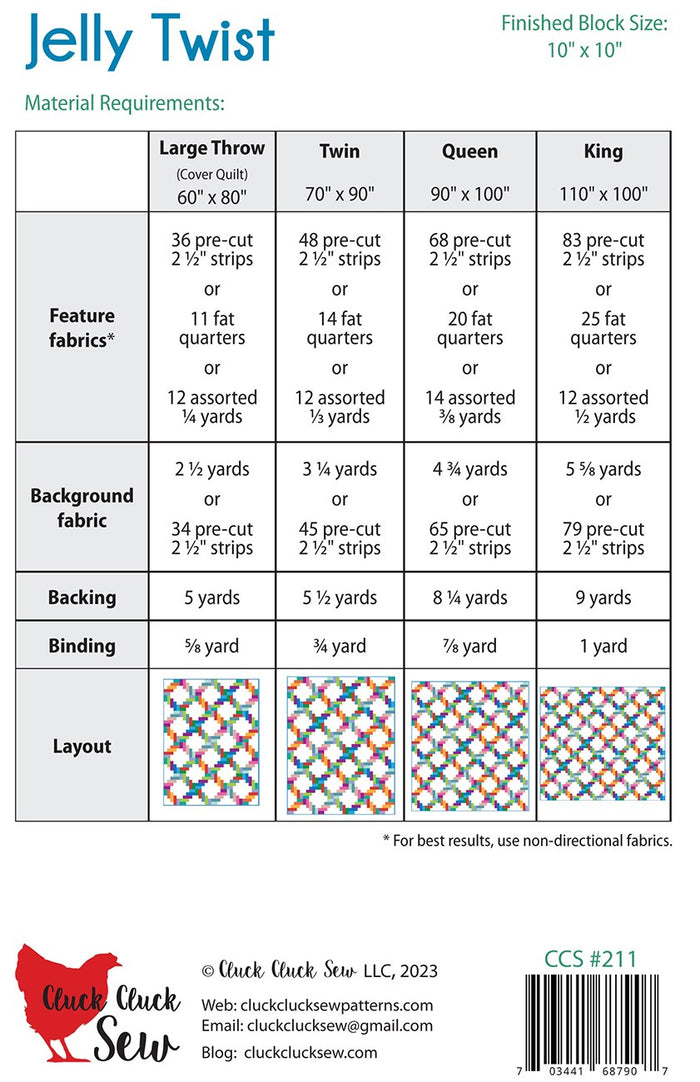 Jelly Twist Pattern  - Cluck Cluck Sew