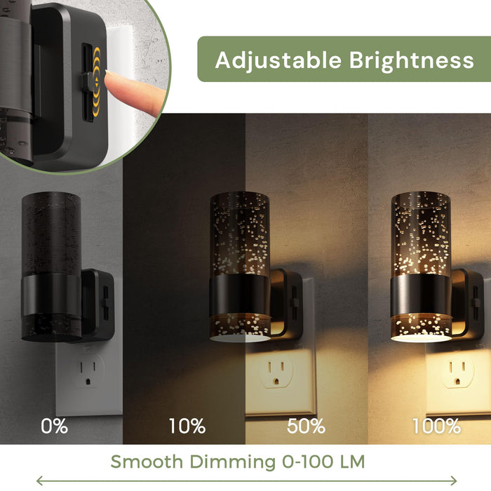 L LOHAS LED 2 Pack Gradient Black Acrylic Bubble Night Lights - [lohasled]