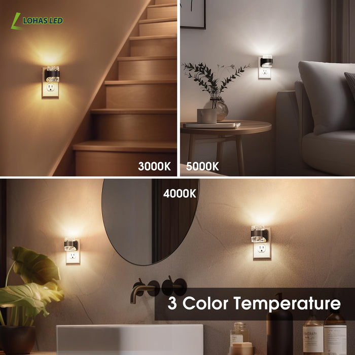 Plug-in Night Light 3CCT Adjustable Bubble Style (2 Pack) - [lohasled]