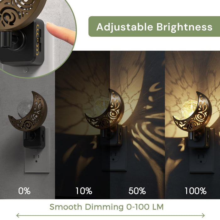 L LOHAS LED Moon Sphere Decor Plug-in Night Light - [lohasled]