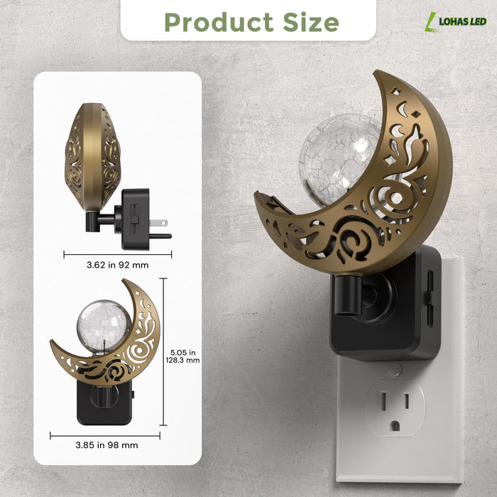 L LOHAS LED Moon Sphere Decor Plug-in Night Light - [lohasled]