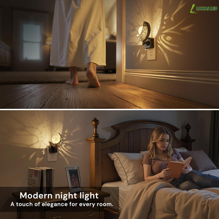 L LOHAS LED Moon Sphere Decor Plug-in Night Light - [lohasled]