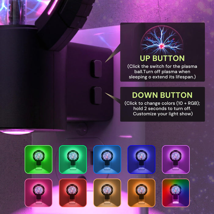 L LOHAS LED RGB Globe Plasma Plug-in Night Light - [lohasled]