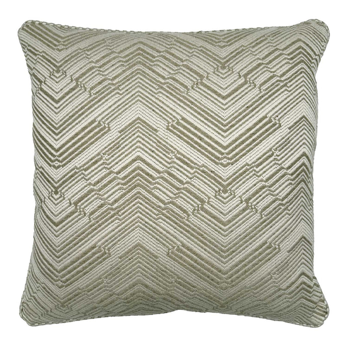 Back of Linwood cushion in Leo Shell. Overhead view of the reverse side, made in matching fabric.