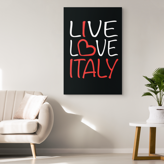Live Love Italy Canvas Wall Art Portrait
