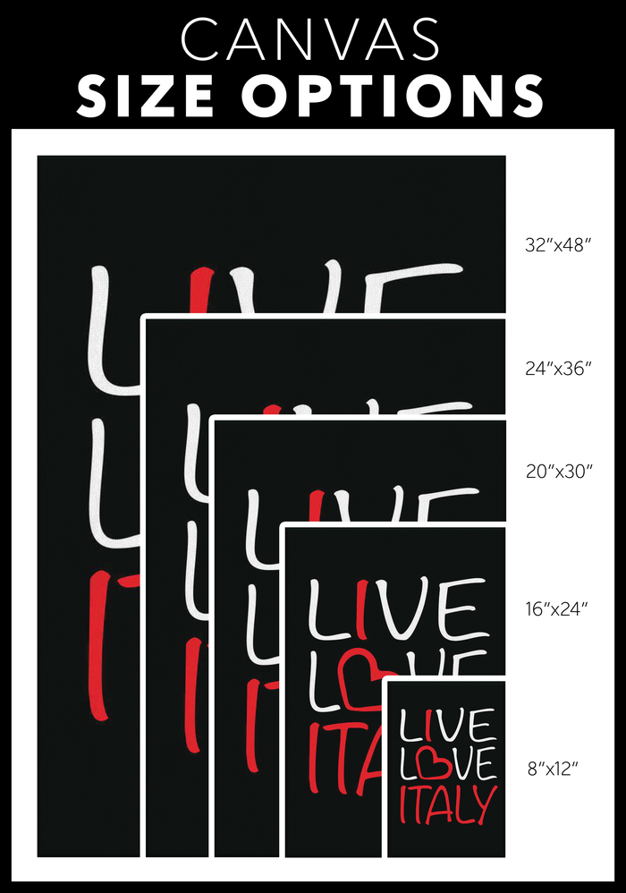 Live Love Italy Canvas Wall Art Portrait