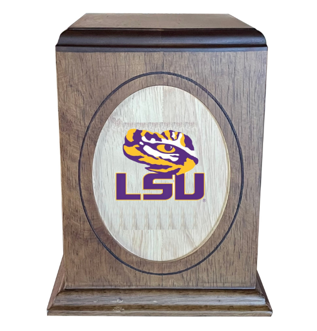 Louisiana State University Tigers Wooden Memorial Cremation Urn - WDLSU100