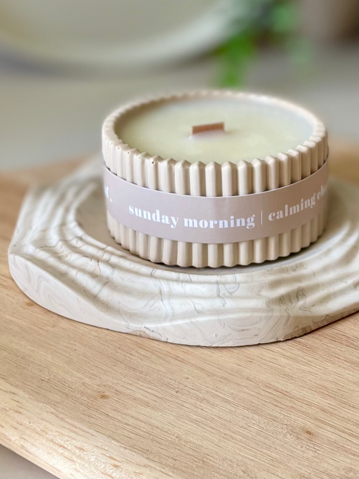 Luxury Chamomile Scented Soy Wax Candle / Scandi Inspired