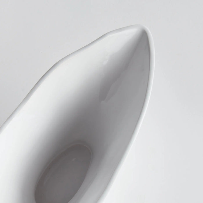 White ceramic bowl on a white background - Madara Oval Bowl - Small