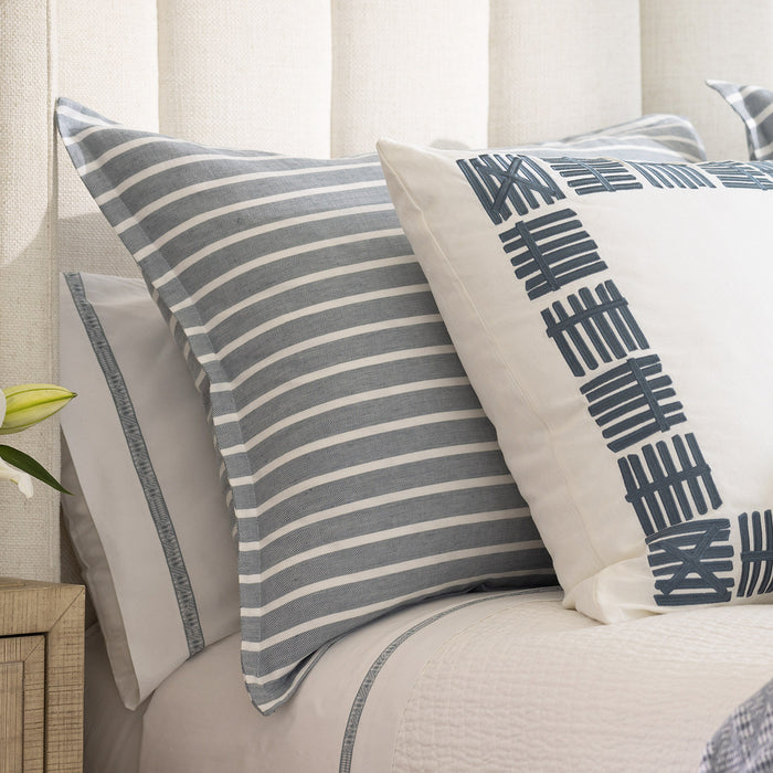 Meadow Luxe Euro Pillow Blue White 27X36