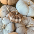Fabric river plaid pumpkin medium 5 inch for farmhouse cottagecore fall home decor from Magnolias Home Decor