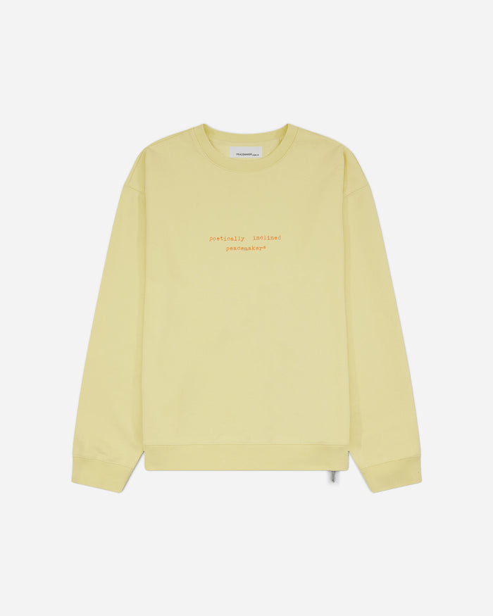 OAMC Peacemaker Loose Fit Crewneck Landart 02 Print Light Yellow Sweatshirts Crewneck PCM2ON01CFT00214 14
