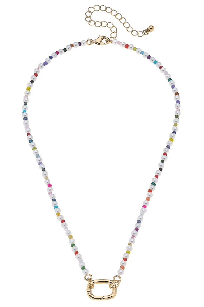 Ivory mini Mazie rainbow pearl charm necklace base for jewelry gift from Magnolias Home Decor