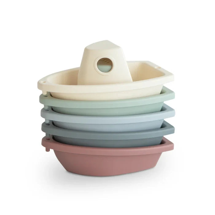 Mushie - Bath Play Set - Boats - Original - Mabel & Fox