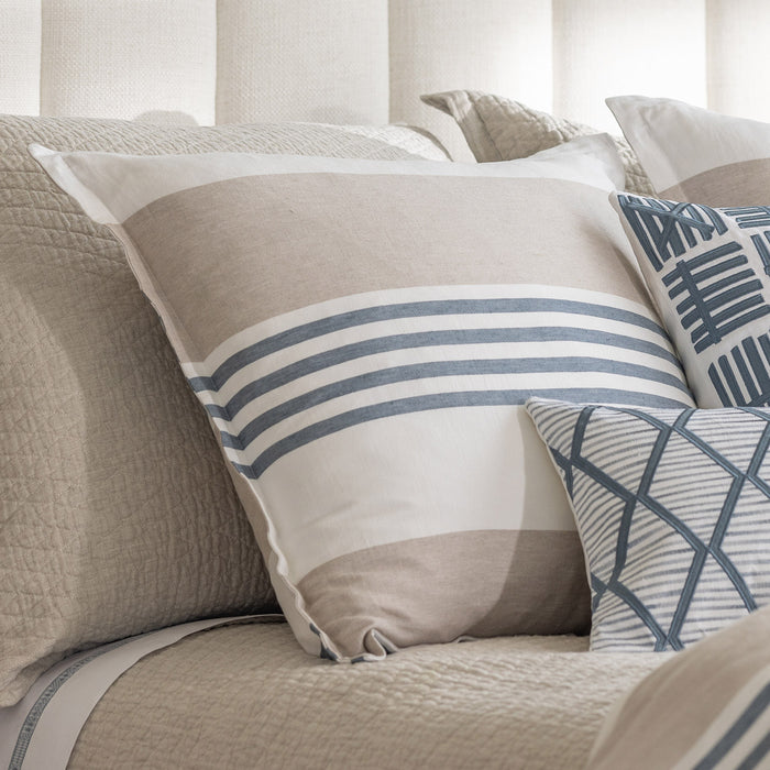 Newport Euro Pillow White Natural Blue 26X26