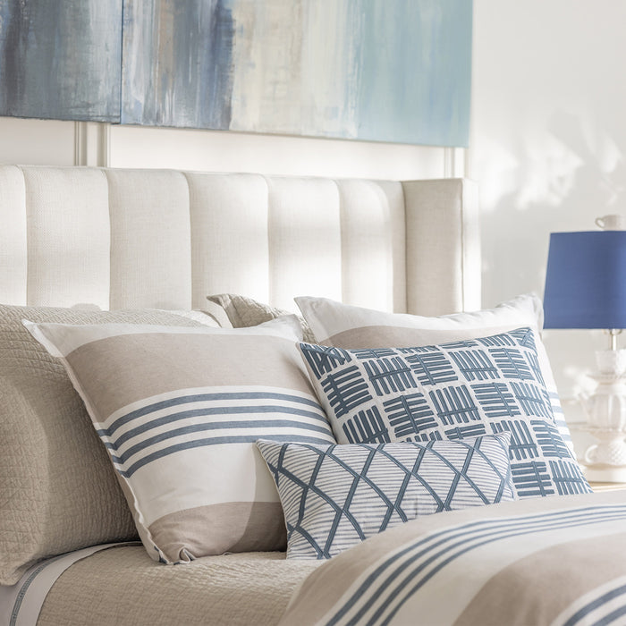 Newport Standard Pillow White Natural Blue 20X26