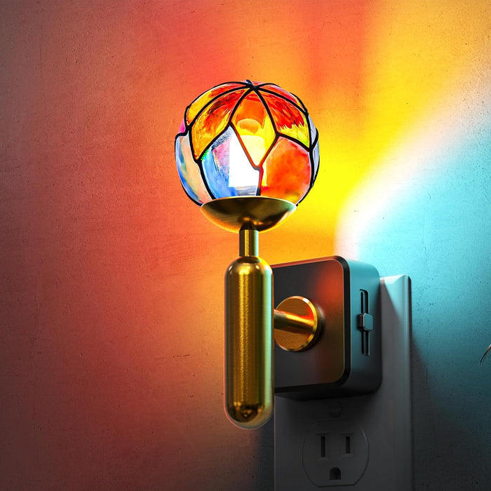 Night Light Colored Glass Globe, 1W Dimmable, T-Bar, Plug-in Dusk to Dawn - [lohasled]