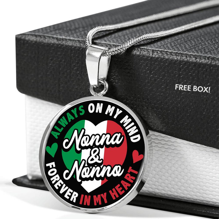 Nonna and Nonno Forever in My Heart Necklace in Gold & Stainless Steel
