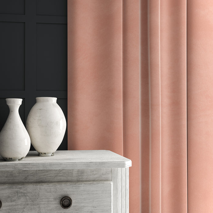 Pink eco velvet curtain