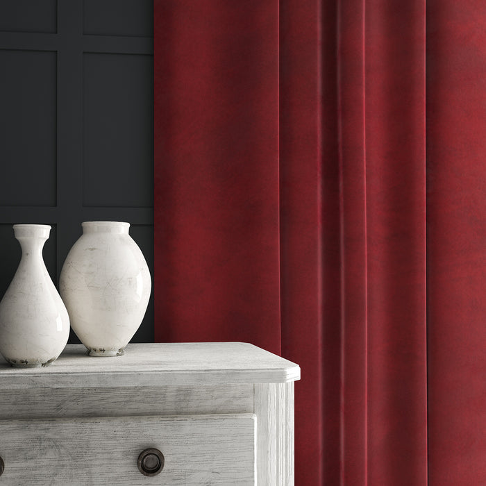 Red eco velvet curtain