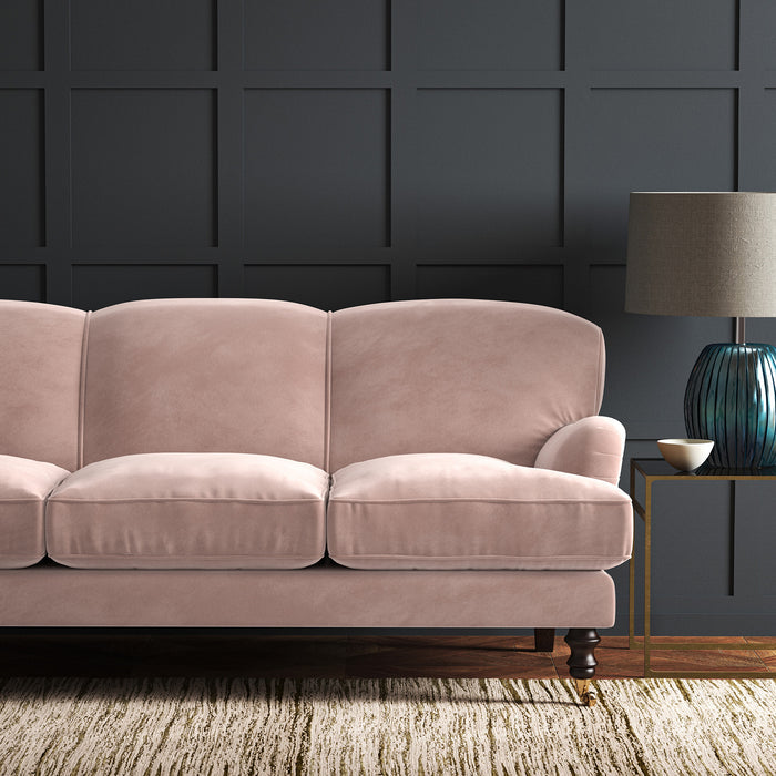 Cream eco velvet upholstery fabric on a sofa