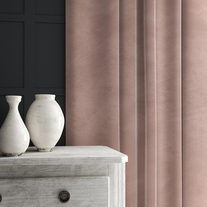 Cream eco velvet curtain