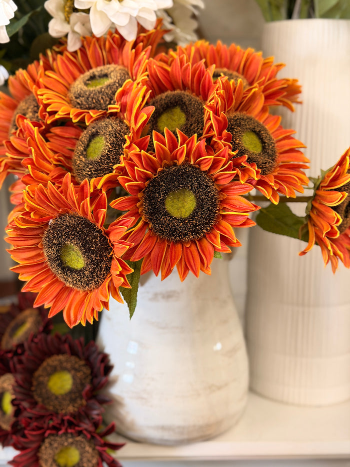Orange Real Touch Sunflower Bundle