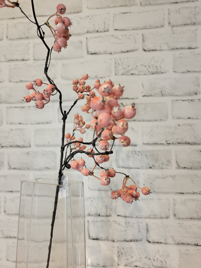 Silk orange washed currant berry spray for farmhouse transitional everyday home decor from Magnolias Home Decor
