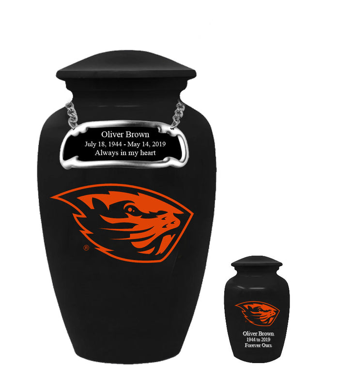 Oregon State University Beavers Black Memorial Cremation Urn - IUORST100