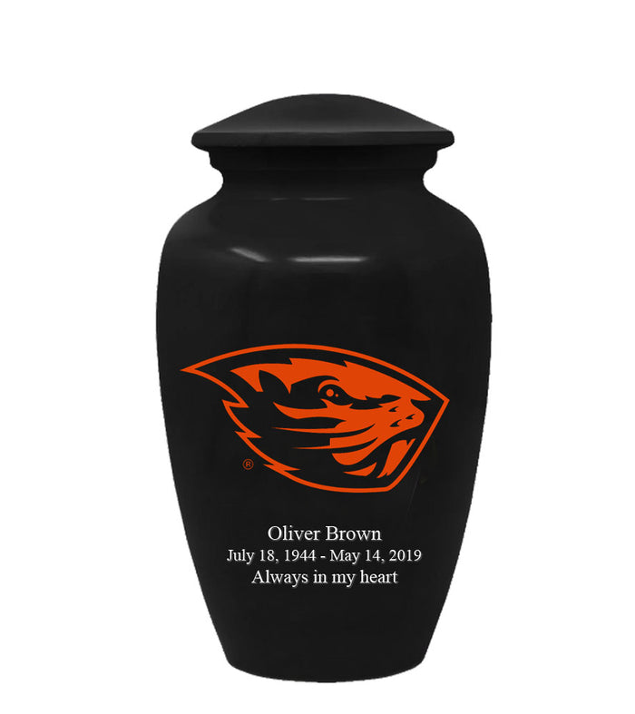 Oregon State University Beavers Black Memorial Cremation Urn - IUORST100