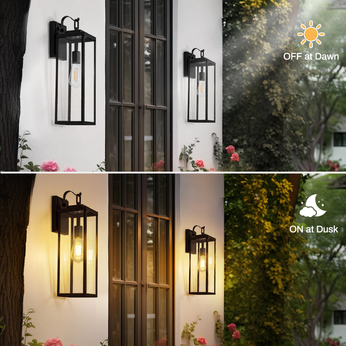 Outdoor Light Fixture, Black Waterproof Anti-Rust Porch Lights - [lohasled]