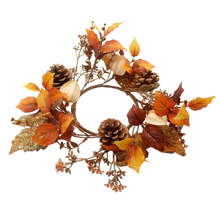 Pinecone fall mixed candle ring for farmhouse Fall home decor from Magnolias Home Decor