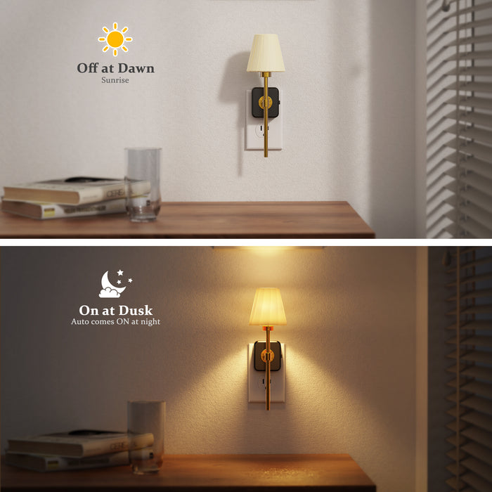 Pleated Fabric Cover Plug-In Night Light - [lohasled]
