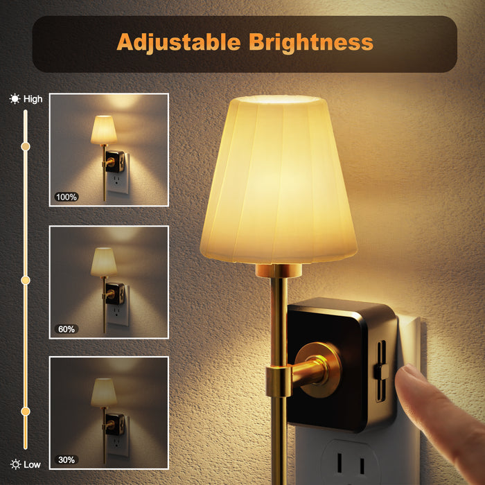 Pleated Fabric Cover Plug-In Night Light - [lohasled]
