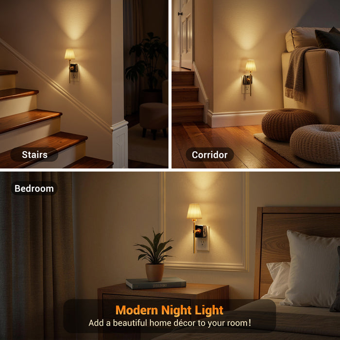 Pleated Fabric Cover Plug-In Night Light - [lohasled]